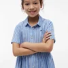 Gestreiftes Kleid aus Baumwoll-Leinen-Mischung für Kinder