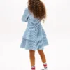 Gestreiftes Popeline-Stufenkleid für Kinder
