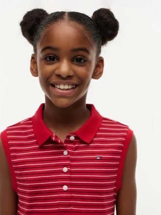 Gestreiftes, ärmelloses Polo-Kleid für Kinder