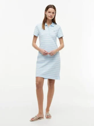 Gestreiftes Stretch-Piqué-Polokleid