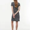 Gestreiftes Stretch-Piqué-Polokleid Gestreiftes Stretch-Piqué-Polokleid