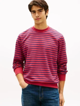 Gestreiftes Sweatshirt mit Rundhalsausschnitt