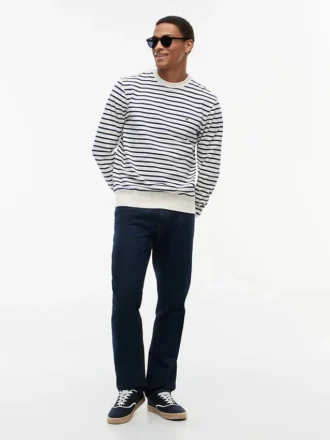 Gestreiftes Sweatshirt mit Rundhalsausschnitt