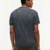 Gestreiftes T-Shirt aus Leinenmischung mit Tasche Gestreiftes T-Shirt aus Leinenmischung mit Tasche