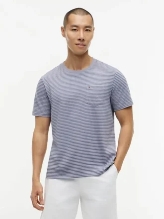 Gestreiftes T-Shirt mit Tasche
