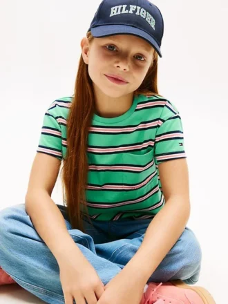 Gestreiftes T-Shirt mit Tasche für Kinder