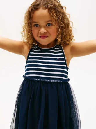 Gestreiftes Tüll-Kombikleid für Kinder