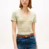 Gestreiftes V-Ausschnitt-T-Shirt „Favorite“ Gestreiftes V-Ausschnitt-T-Shirt „Favorite“