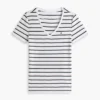 Gestreiftes V-Ausschnitt-T-Shirt „Favorite“