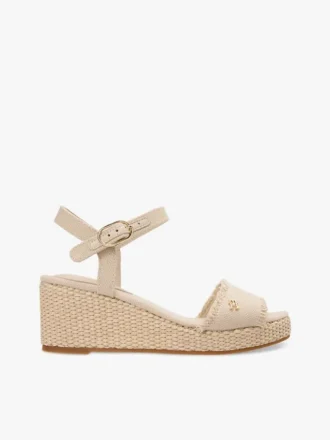Gewebte Espadrille-Sandale mit Keilabsatz Gewebte Espadrille-Sandale mit Keilabsatz
