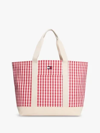 Gingham-Canvas-Tragetasche Gingham-Canvas-Tragetasche