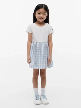 Gingham-Seersucker-Kombikleid für Kinder Gingham-Seersucker-Kombikleid für Kinder