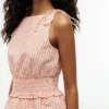 Gingham-Seersucker-Tanktop mit Raffungen Gingham-Seersucker-Tanktop mit Raffungen