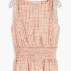 Gingham-Seersucker-Tanktop mit Raffungen Gingham-Seersucker-Tanktop mit Raffungen