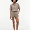 Gingham-Shorts aus Leinenmischung Gingham-Shorts aus Leinenmischung