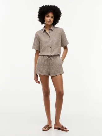Gingham-Shorts aus Leinenmischung Gingham-Shorts aus Leinenmischung