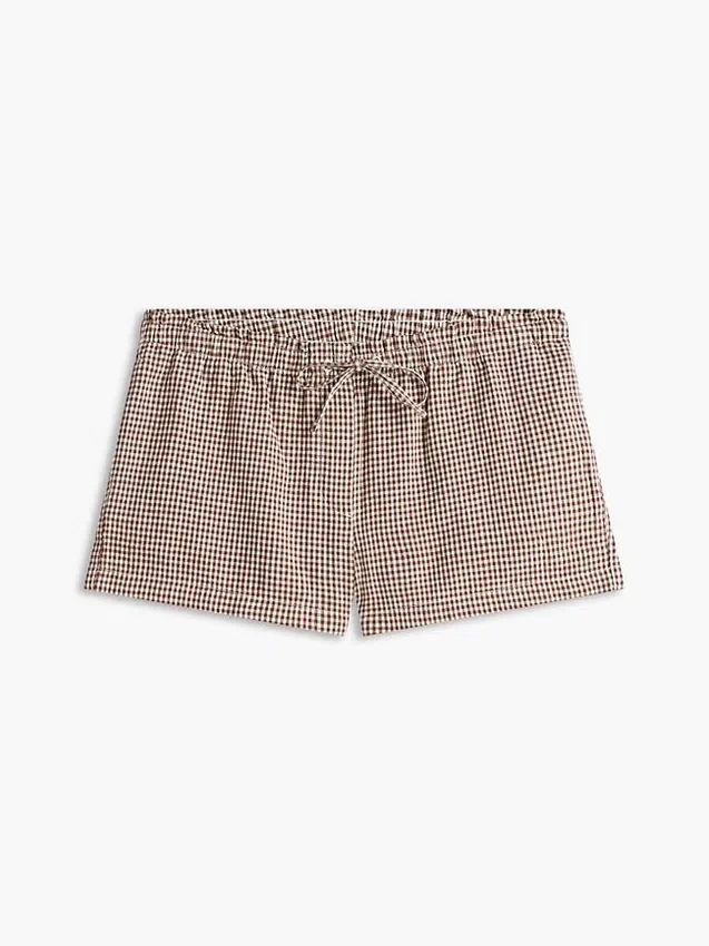 Gingham-Shorts aus Leinenmischung Gingham-Shorts aus Leinenmischung