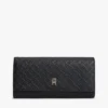 Große Brieftasche mit Klappe und durchgehendem Monogramm Große Brieftasche mit Klappe und durchgehendem Monogramm
