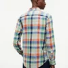 Hemd aus Madras-Leinenmischung in Regular Fit