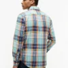 Hemd aus Madras-Leinenmischung in Regular Fit