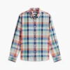 Hemd aus Madras-Leinenmischung in Regular Fit
