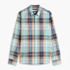 Hemd aus Madras-Leinenmischung in Regular Fit