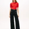 High-Rise-Stretch-Jeans mit weitem Bein High-Rise-Stretch-Jeans mit weitem Bein
