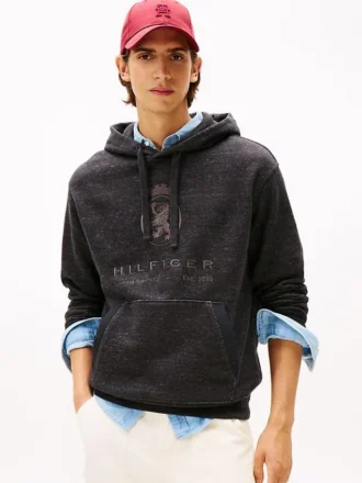 Hilfiger Crest Logo Hoodie in Melange