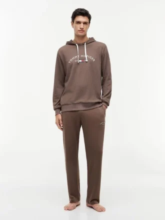 Hilfiger Logo Piqué-Schlaf-Hoodie