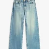 Hoch taillierte Jeans mit weitem Bein Hoch taillierte Jeans mit weitem Bein