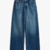 Hoch taillierte Jeans mit weitem Bein Hoch taillierte Jeans mit weitem Bein