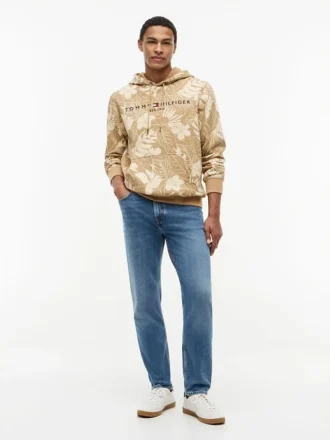 Hoodie mit gebürsteter Innenseite und tropischem Print