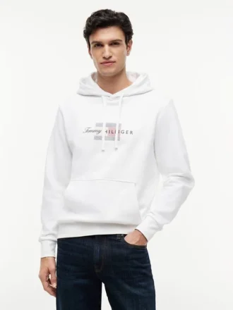Hoodie mit Schriftzug-Flaggenlogo