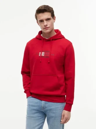 Hoodie mit Schriftzug-Flaggenlogo