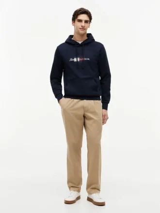 Hoodie mit Schriftzug-Flaggenlogo