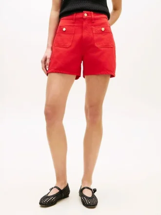 Jeansshorts mit Goldknöpfen