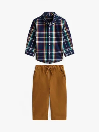 Kariertes Hemd- und Hose-Set für Babys Kariertes Hemd- und Hose-Set für Babys