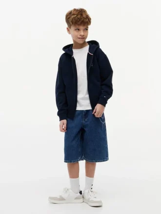 Kinder-Baggy-Jeans-Shorts mit Graffiti-Print