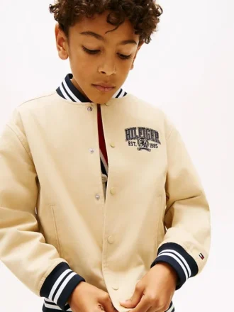 Kinder-Bomberjacke aus gebürstetem Twill