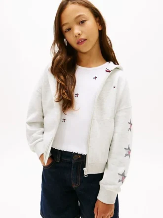 Kinder-Hoodie mit Strass-Stern-Logo