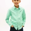 Kinder-Oxfordhemd aus Stretch-Gingham