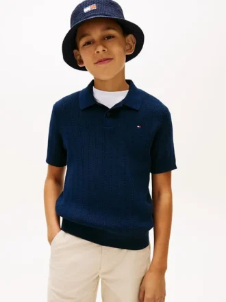 Kinder-Polo aus offenem Strick
