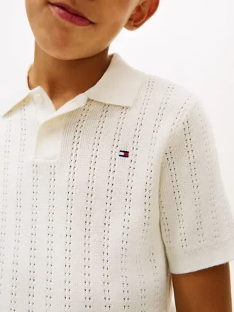 Kinder-Polo aus offenem Strick
