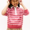 Kinder-Polo-Sweatshirt mit Streifen Kinder-Polo-Sweatshirt mit Streifen