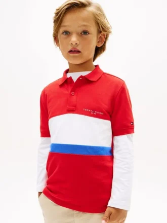Kinder-Polohemd mit Farbblock-Design