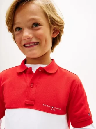 Kinder-Polohemd mit Farbblock-Design