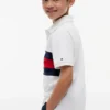 Kinder-Polohemd mit Farbblock-Flaggenmuster aus Stretch Kinder-Polohemd mit Farbblock-Flaggenmuster aus Stretch