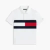 Kinder-Polohemd mit Farbblock-Flaggenmuster aus Stretch Kinder-Polohemd mit Farbblock-Flaggenmuster aus Stretch