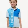 Kinder-Polohemd mit Logo und Farbblock-Design Kinder-Polohemd mit Logo und Farbblock-Design