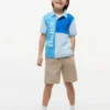 Kinder-Polohemd mit Logo und Farbblock-Design Kinder-Polohemd mit Logo und Farbblock-Design